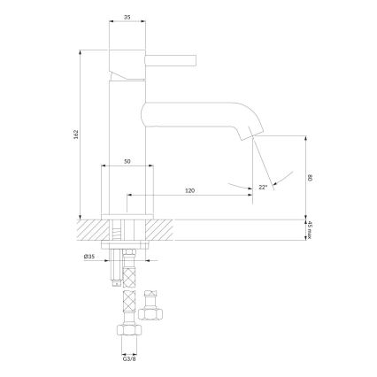 OMNIRES Y1210NBLGL - Смеситель для раковины Y 16,2 см, полуматовый чёрный/глянцевое золото