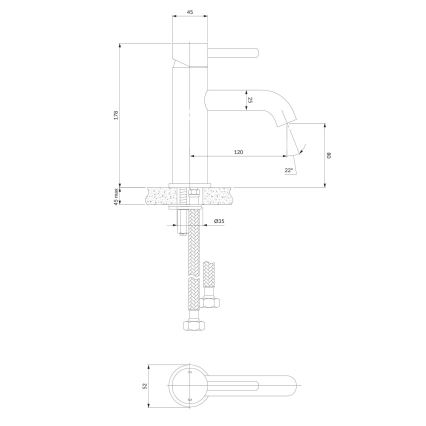 OMNIRES Y1210STCR - Змішувач для умивальника Y 17,8 см глянцевий хром
