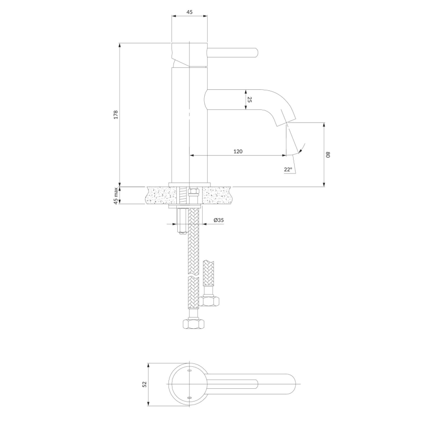 OMNIRES Y1210STCR - Змішувач для умивальника Y 17,8 см глянцевий хром