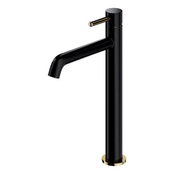 OMNIRES Y1212BLGL - Смеситель для раковины Y 30,8 см полуматовый черный/блестящий золотой