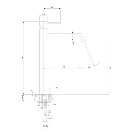 OMNIRES Y1212CR - Змішувач для умивальника Y 30,8 см глянцевий хром