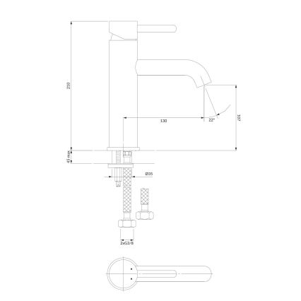 OMNIRES Y1213MAXCR - Змішувач для умивальника Y 21 см глянцевий хром