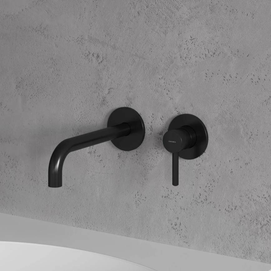 OMNIRES Y1215HLBL - Змішувач для умивальника для прихованого монтажу Y напівматовий чорний