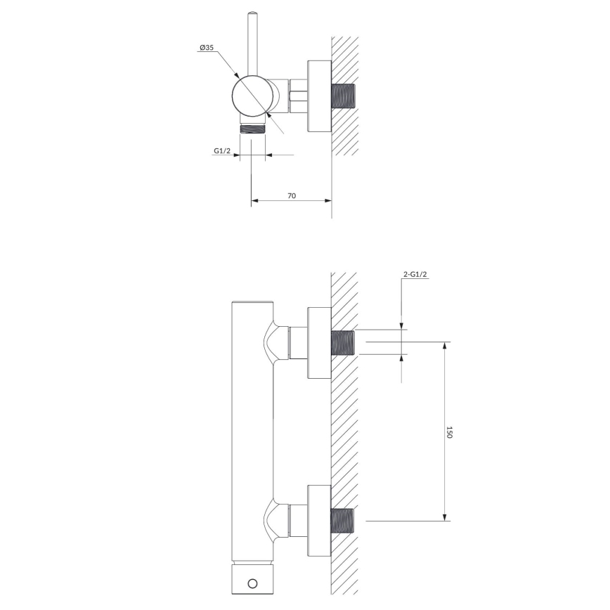 OMNIRES Y1240BL - Змішувач для душу Y напівматовий чорний