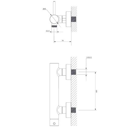 OMNIRES Y1240CR - Змішувач для душу Y глянцевий хром