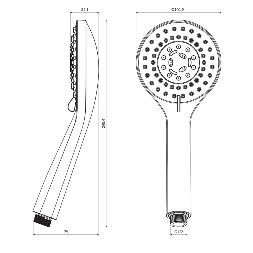 OMNIRES YOSEMITE-RBL - Ручной душ YOSEMITE матовый черный