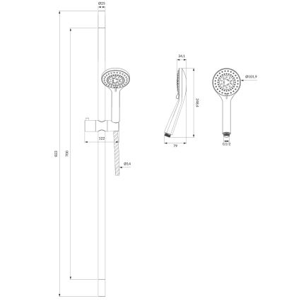OMNIRES YOSEMITE-SBL - Душевой комплект YOSEMITE матовый черный