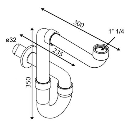 Omp tea - Сифон для умивальника, глянцевий хром