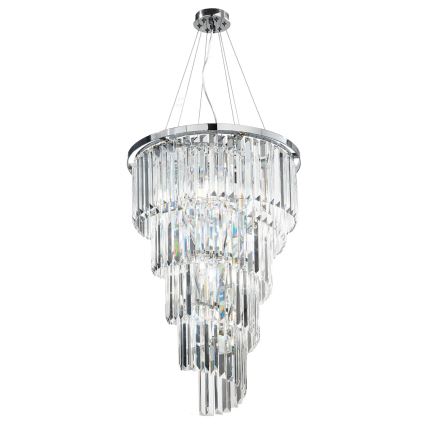 Ondaluce - Хрустальная люстра на тросе ALEXANDER 10xE14/10W/230V диам. 50 см полированный хром