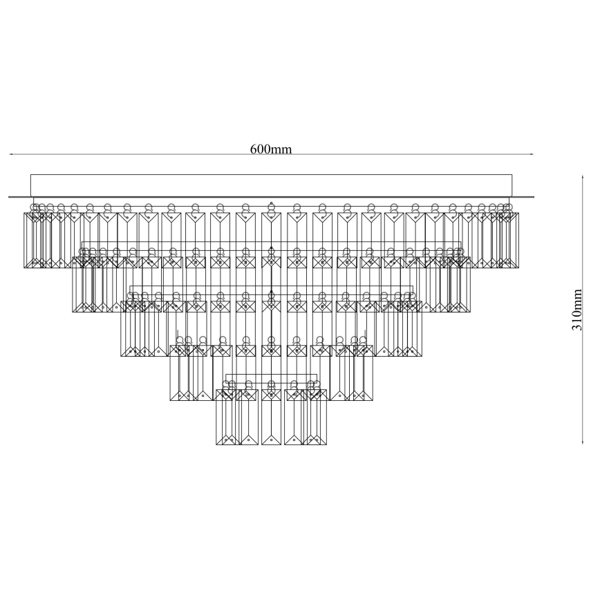 Ondaluce - Хрустальная потолочная люстра CASTLE 12xG9/7W/230V диаметр 60 см полированный хром