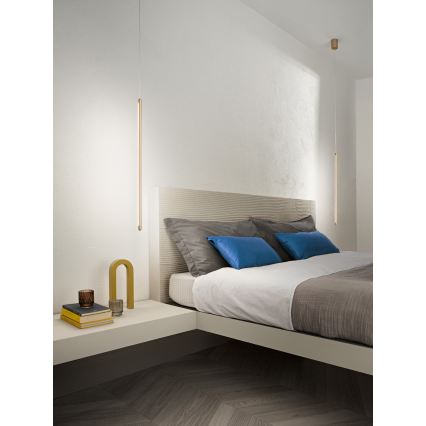 Ondaluce - диммируемая LED-люстра на тросе GENIUS LED/12W/230V, диаметр 1,5 см, золотая
