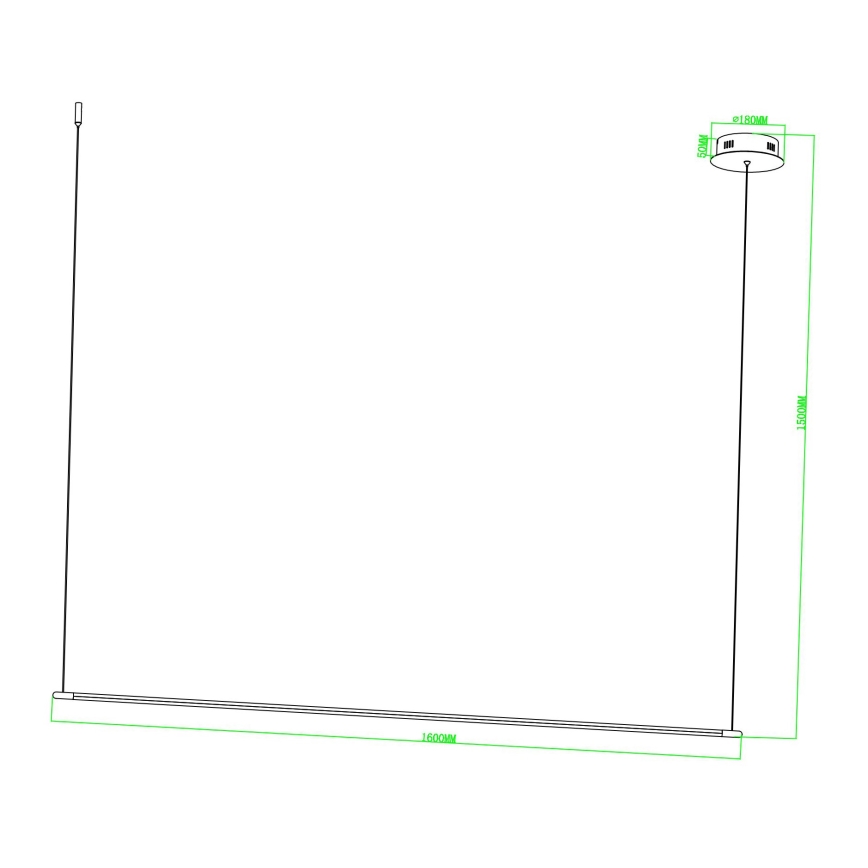 Ondaluce - диммируемая LED-люстра на тросе GENIUS LED/28W/230V чёрная