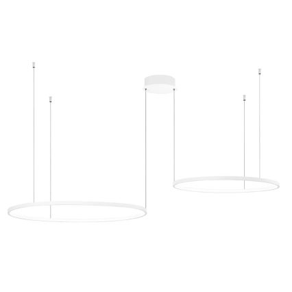 Ondaluce - диммируемая светодиодная подвесная люстра на тросе SOEL LED/28W/230V + LED/38W диам. 80/60 см белая