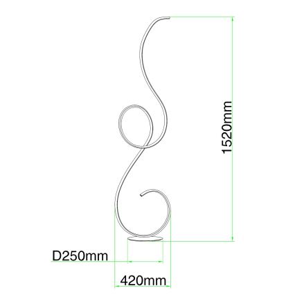 Ondaluce - диммируемая напольная LED-лампа FLOK LED/44W/230V белая