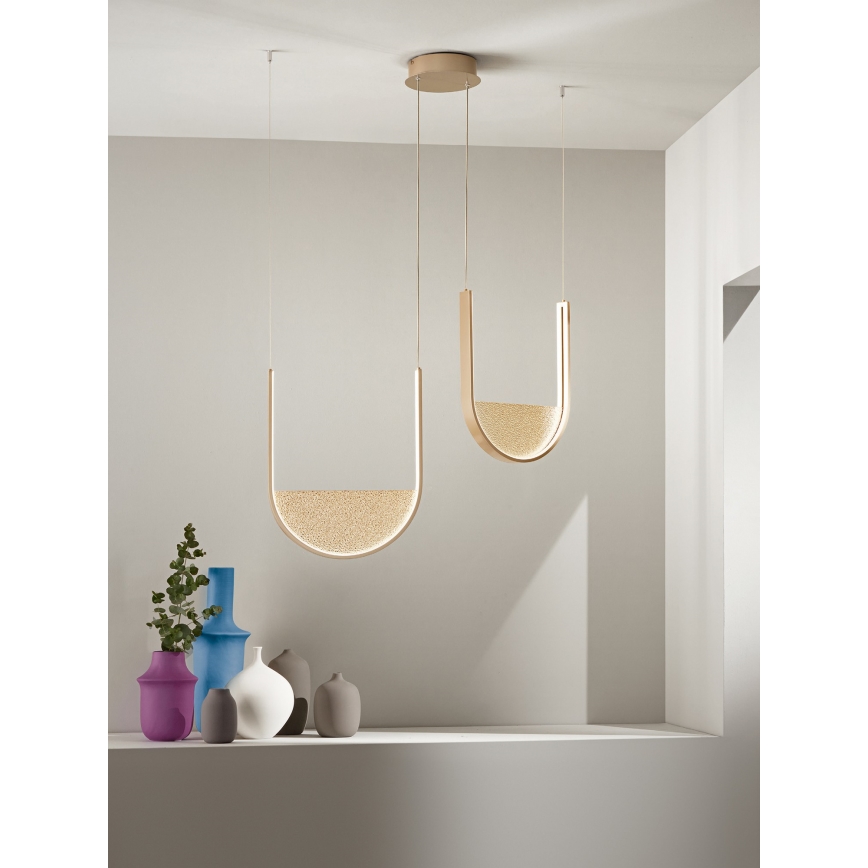 Ondaluce - диммируемая подвесная люстра на тросе LOTUS LED/55W/230V, золотая