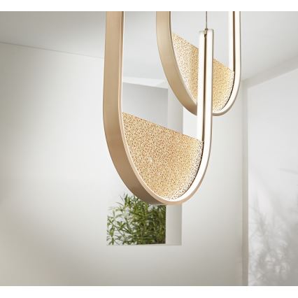 Ondaluce - диммируемая подвесная люстра на тросе LOTUS LED/55W/230V, золотая