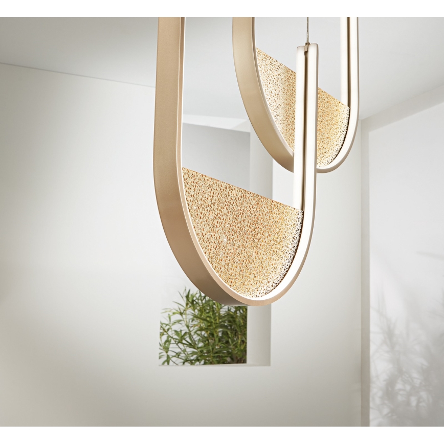 Ondaluce - диммируемая подвесная люстра на тросе LOTUS LED/55W/230V, золотая