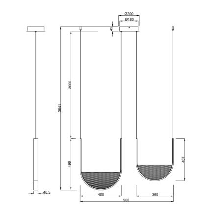 Ondaluce - диммируемая подвесная люстра на тросе LOTUS LED/55W/230V, золотая