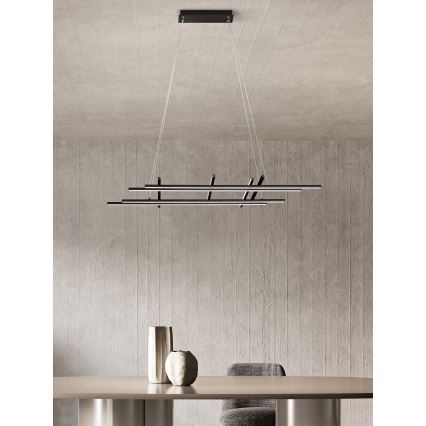 Ondaluce - Диммируемая светодиодная люстра на тросе MOVIDA LED/114W/230V чёрная