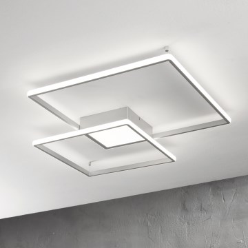 Ondaluce - диммируемый потолочный светильник LED DOWEL LED/60W/230V 75x75 cm серебристый