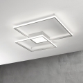 Ondaluce - диммируемый светодиодный потолочный светильник DOWEL LED/46 Вт/230 В 55x55 см, серебристый