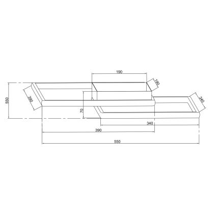 Ondaluce - диммируемый светодиодный потолочный светильник DOWEL LED/46 Вт/230 В 55x55 см, серебристый