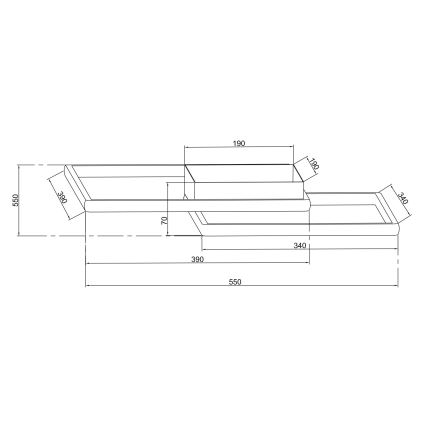 Ondaluce - Димований LED стельовий світильник DOWEL LED/46W/230V 55x55 cm золотий