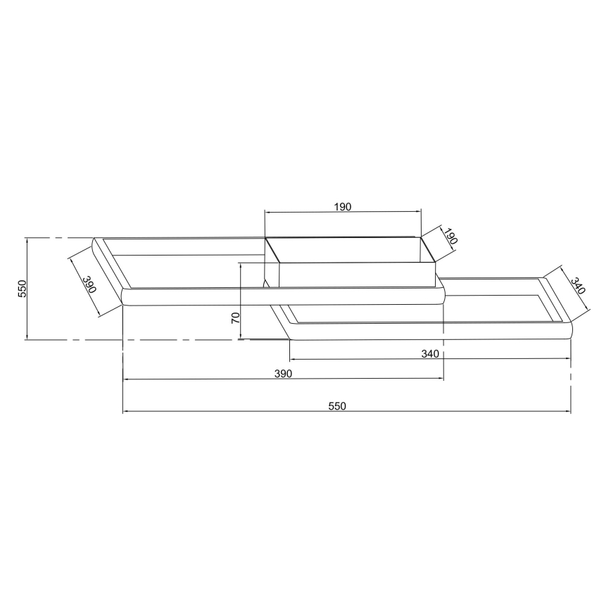 Ondaluce - Димований LED стельовий світильник DOWEL LED/46W/230V 55x55 cm золотий