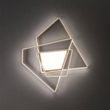 Ondaluce - димований LED стельовий світильник GALAXY LED/90W/230V 71x84 см золотистий