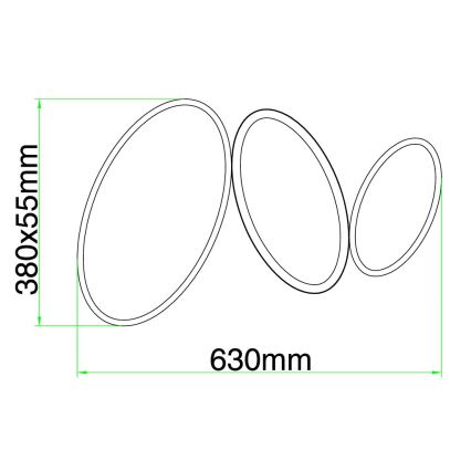 Ondaluce - димований LED стельовий світильник RICE LED/25W/230V 38x63 см, золотистий