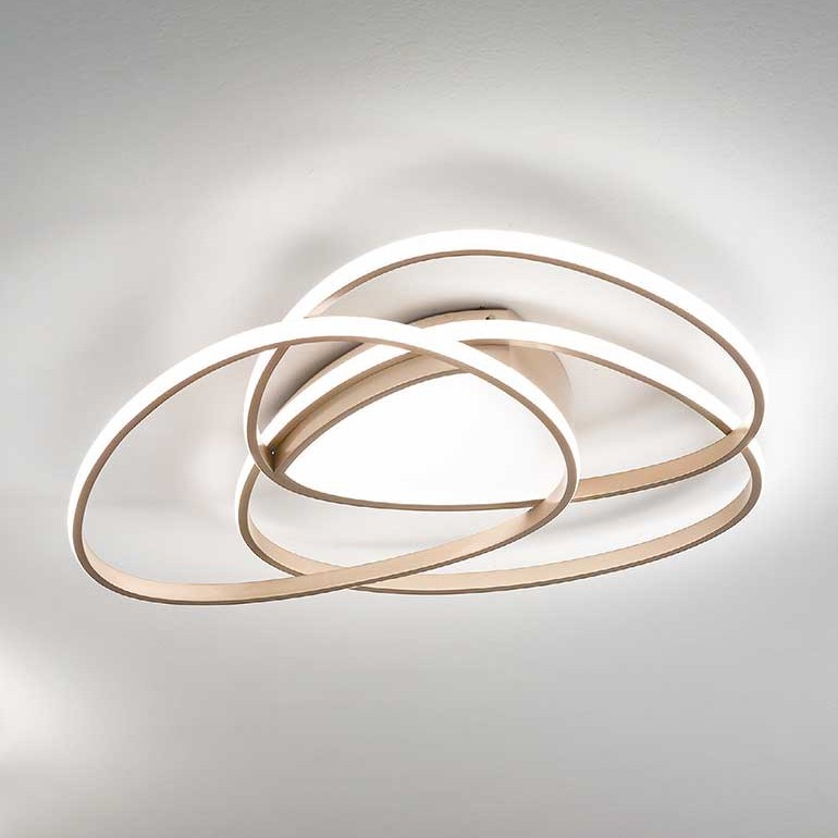 Ondaluce - Димований стельовий світильник ROSE LED/70W/230V 63x67 см, золотий