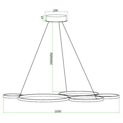 Ondaluce - LED диммируемая люстра на тросе POIS LED/60W/230V серебристая