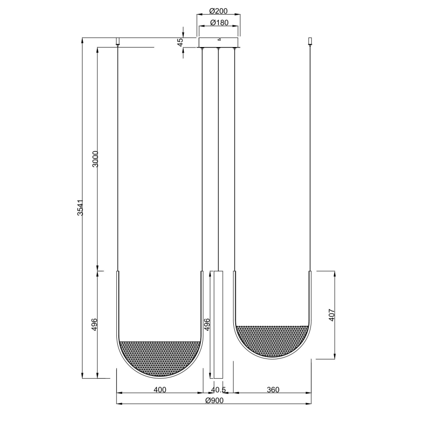 Ondaluce - LED диммируемая подвесная люстра на тросе LOTUS LED/70W/230V золотая