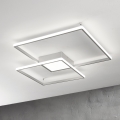Ondaluce - LED димований стельовий світильник DOWEL LED/60W/230V 75x75 cm сріблястий
