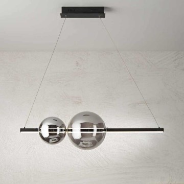 Ondaluce - LED-люстра на тросі FUFI LED/40W/230V з регулюванням яскравості чорний/димчасто-чорний