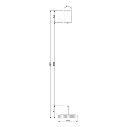 Ondaluce - LED люстра на тросі NINA LED/20W/230V, діаметр 19 см, чорна