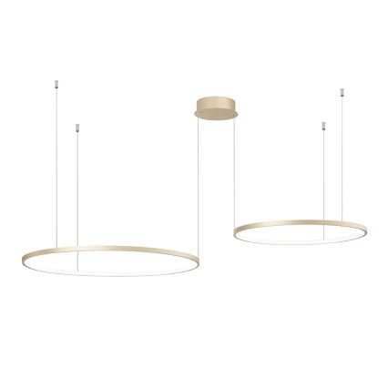 Ondaluce - LED люстра з регульованою яскравістю на тросі SOEL LED/28Вт/230В + LED/38Вт діам. 80/60 см золота