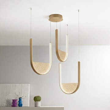 Ondaluce - LED люстра з регулюванням яскравості на тросі LOTUS LED/70W/230V золота