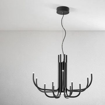 Ondaluce - LED-люстра з регулюванням яскравості на тросі NOUVEAU LED/35W/230V чорна