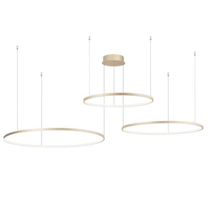 Ondaluce - підвісна LED-люстра SOEL з регулюванням яскравості LED/28W/230V + LED/38W + LED/47W, діаметр 100/80/60 cm, золота