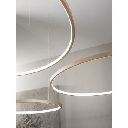 Ondaluce - підвісна LED-люстра SOEL з регулюванням яскравості LED/28W/230V + LED/38W + LED/47W, діаметр 100/80/60 cm, золота
