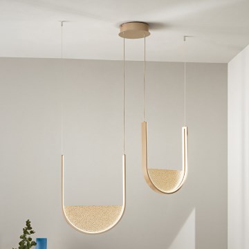 Ondaluce - LED-люстра з регульованою яскравістю на тросі LOTUS LED/55W/230V, золота