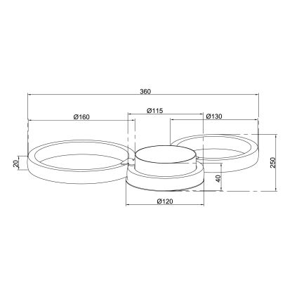 Ondaluce - LED настінний світильник POIS LED/20W/230V, золотистий