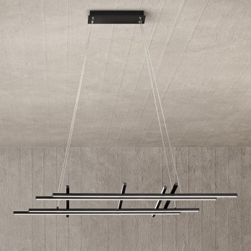 Ondaluce - LED-підвісний світильник на тросі MOVIDA LED/114W/230V чорний