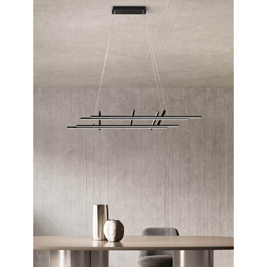 Ondaluce - LED-підвісний світильник на тросі MOVIDA LED/114W/230V чорний