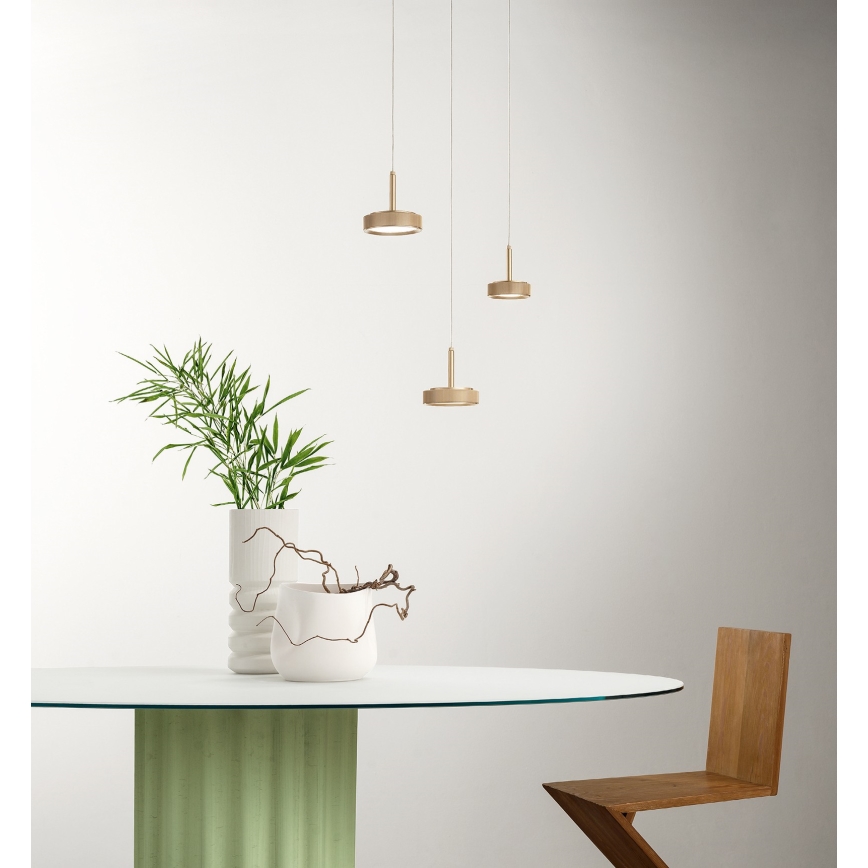 Ondaluce - LED-подвесной светильник на тросе NINA LED/20W/230V, диаметр 19 см, золотой