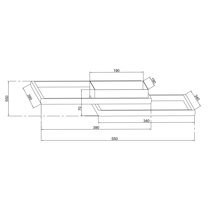 Ondaluce - LED стельовий світильник з регулюванням яскравості DOWEL LED/46W/230V сріблястий