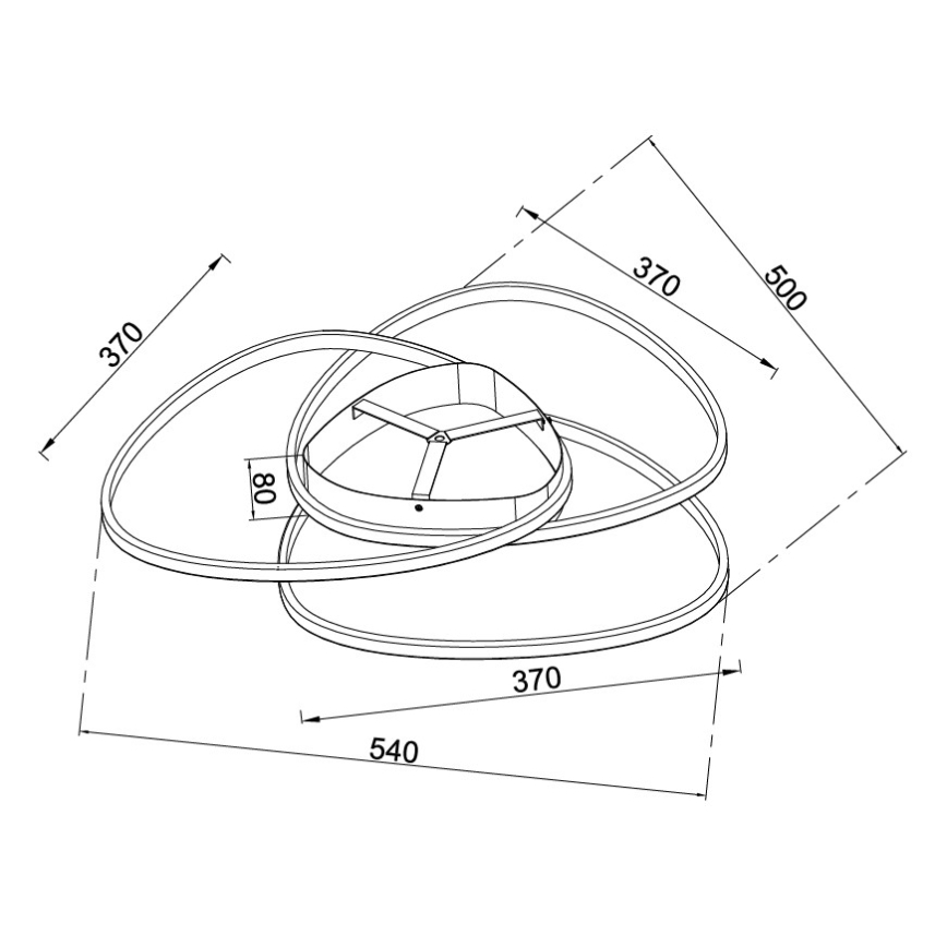 Ondaluce - LED стельовий світильник з регулюванням яскравості ROSE LED/60W/230V 50x54 cm сріблястий