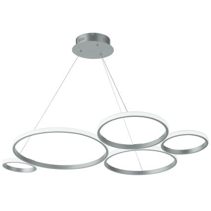 Ondaluce - LED затемнювана підвісна люстра на тросі POIS LED/60W/230V срібляста