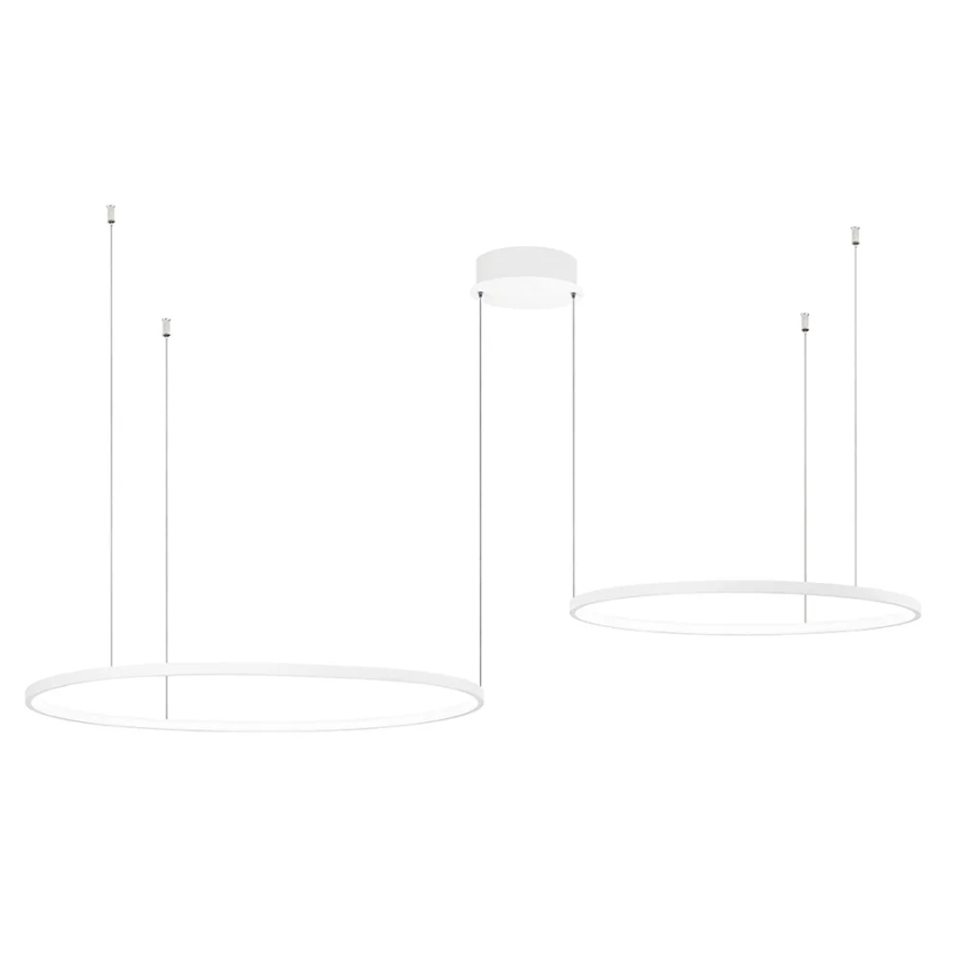 Ondaluce - LED-люстра з регулюванням яскравості на тросі SOEL LED/28W/230V + LED/38W 3000/4000K діам. 80/60 cm біла